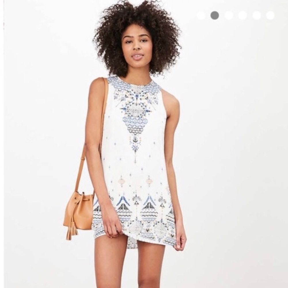 Ecote white printed open back dress